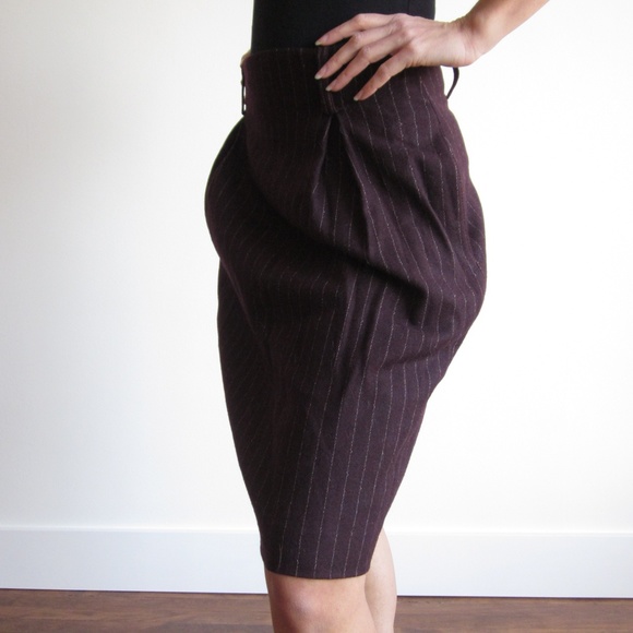 Bagatelle - Wool Burgundy Pencil Skirt - Picture 3 of 16